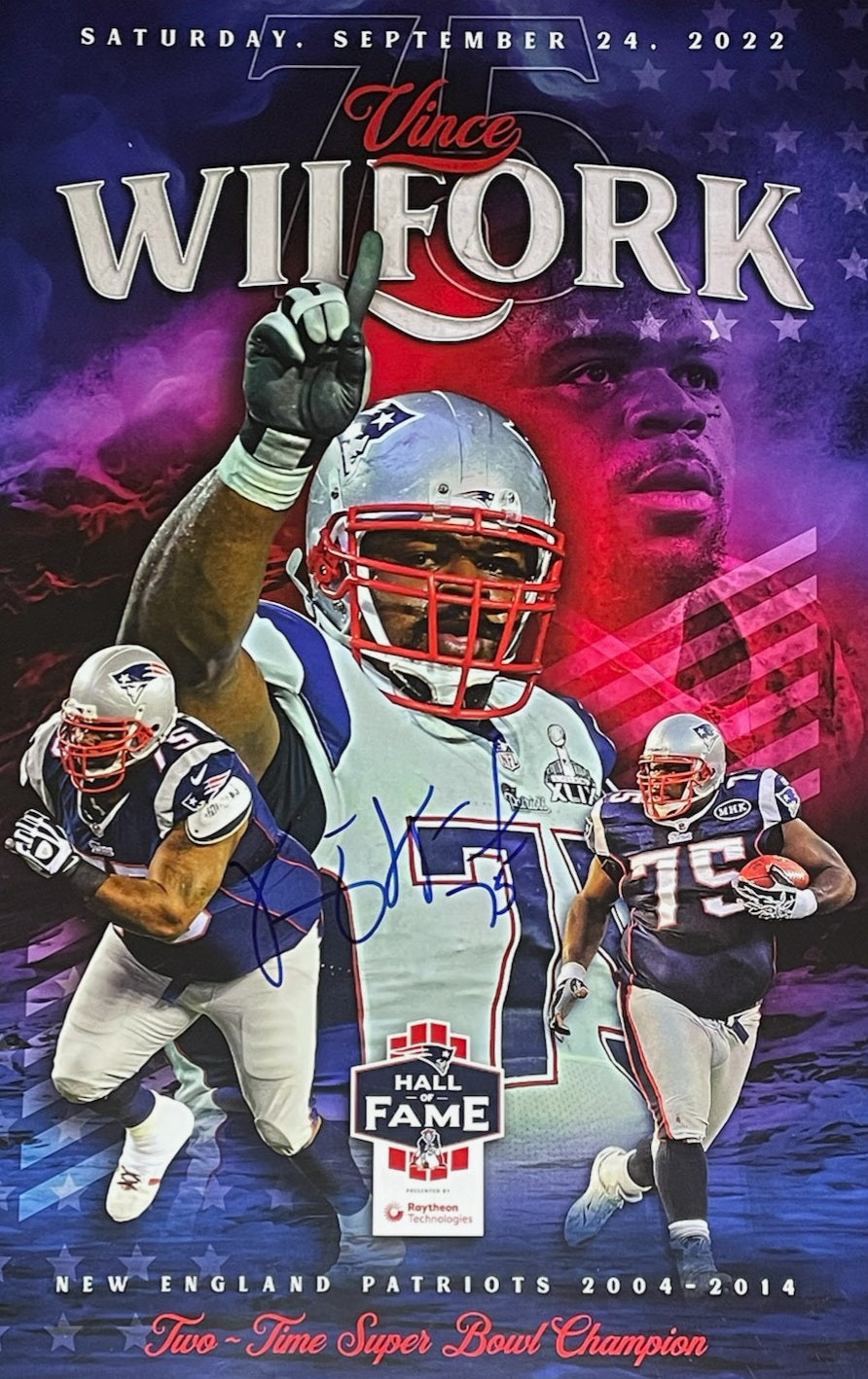 Vince Wilfork autographed HOF Patriots 11x14