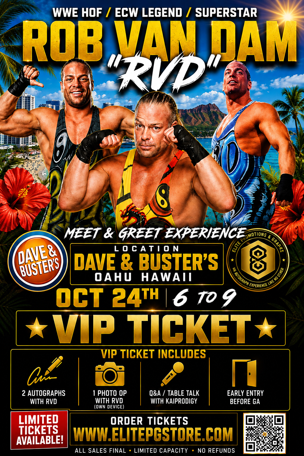 ROB VAN DAM “RVD” VIP TICKET