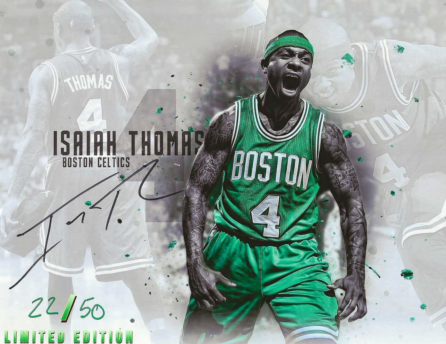 Isaiah Thomas Autographed LTD EDITION NUMBERED (22) Signed "CELTICS" 8x10 photo Elite Promotions & Graphz