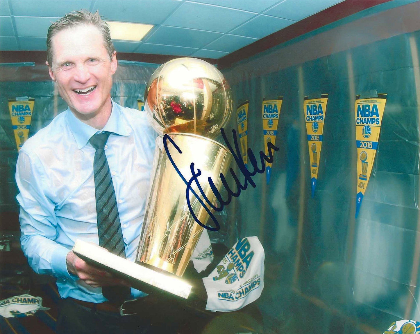 Steve Kerr Autographed Signed "WARRIORS" 8x10 photo Elite Promotions & Graphz Authentication