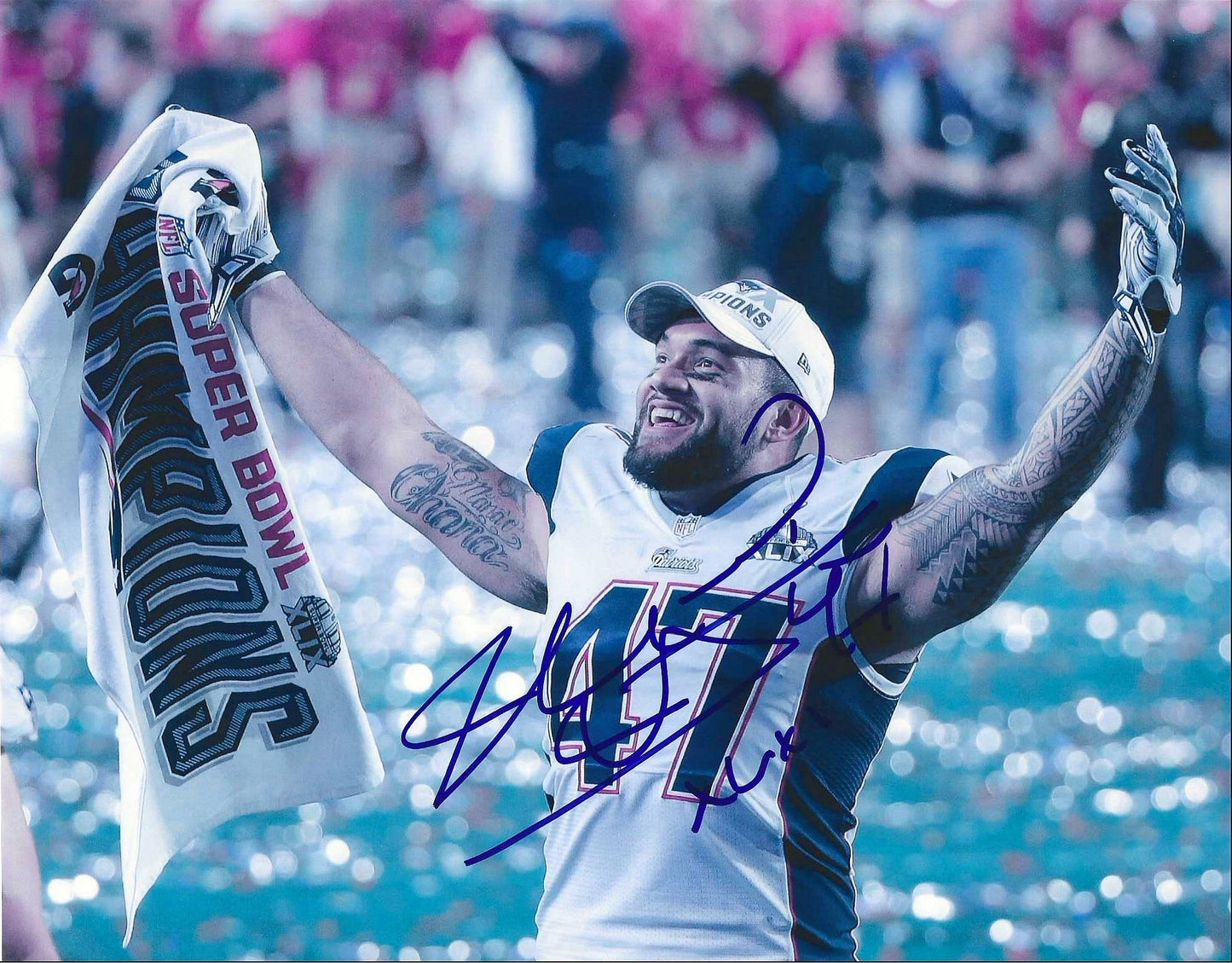 Michael Hoomanawanui Autographed Signed "PATRIOTS" 8x10 Photo Elite Promotions & Graphz Authentication