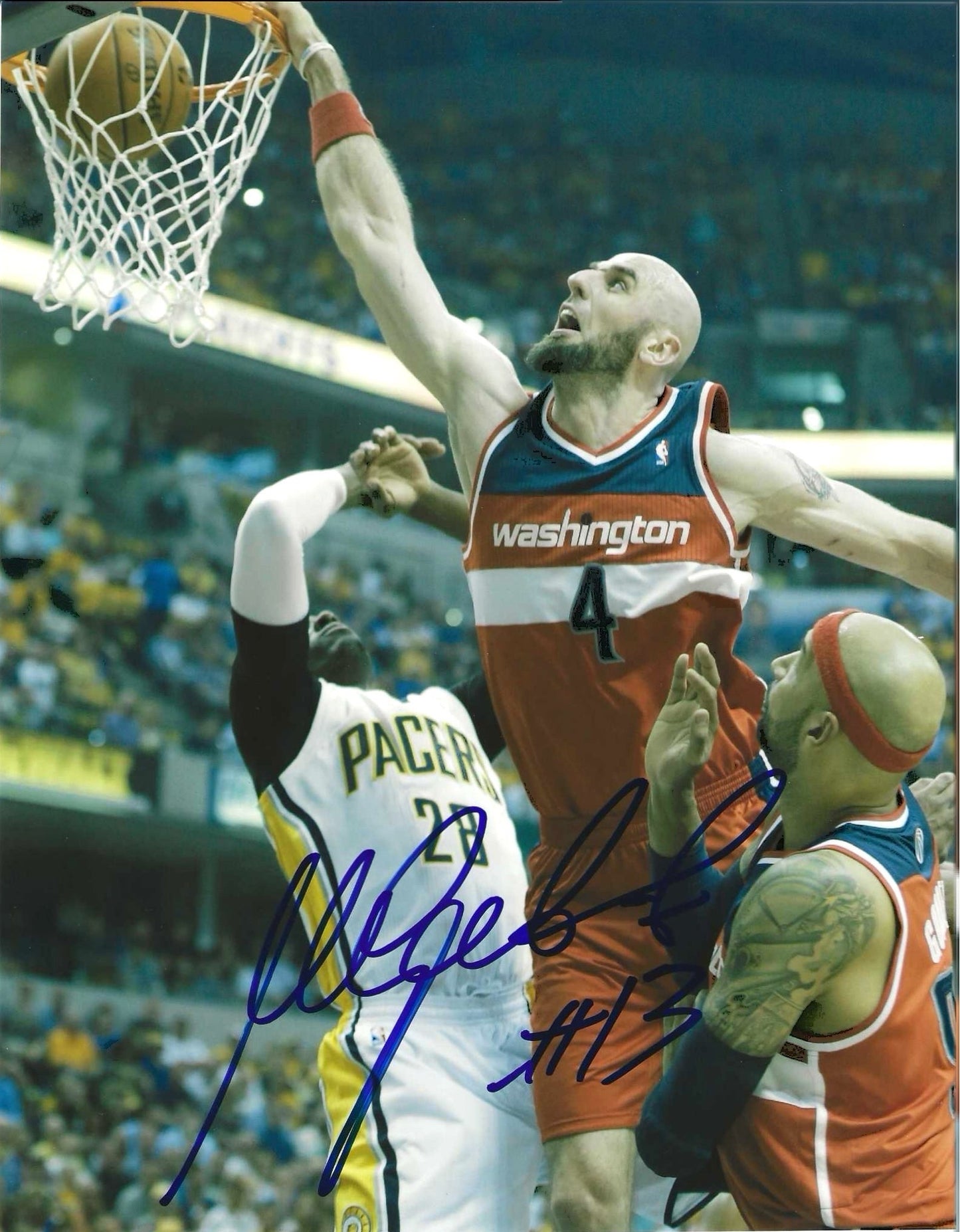 Marcin Gortat Autographed Signed "WIZARDS" 8x10 photo Elite Promotions & Graphz Authentication