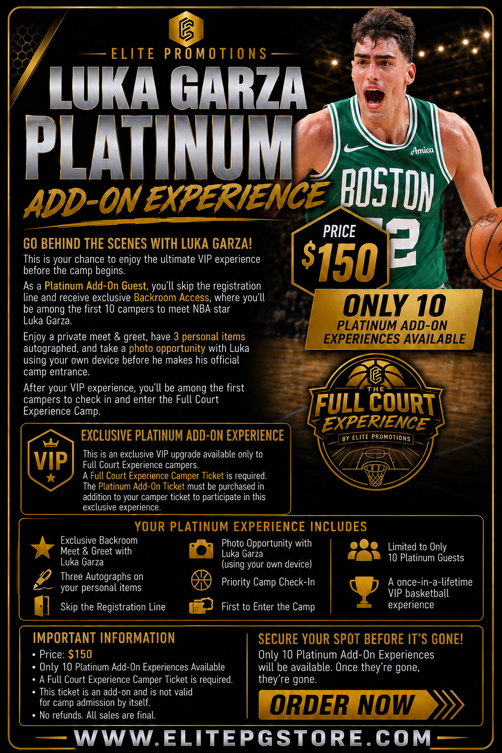 Luka Garza FCE Full Court Experience basketball camp PLATINUM