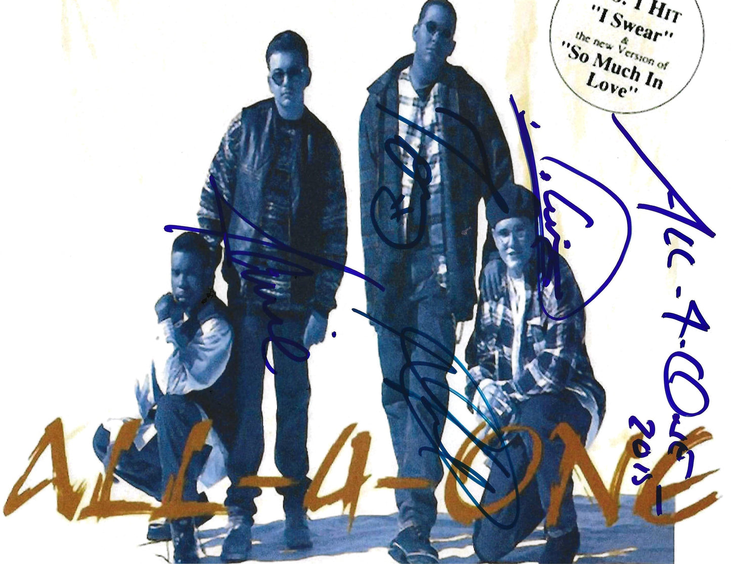 All 4 One Autographed Signed "Jamie Jones Tim "Delious" Kennedy Alfred Nevarez Tony Borowiak " 8X10 Photo Elite Promotions & Graphz Authentication