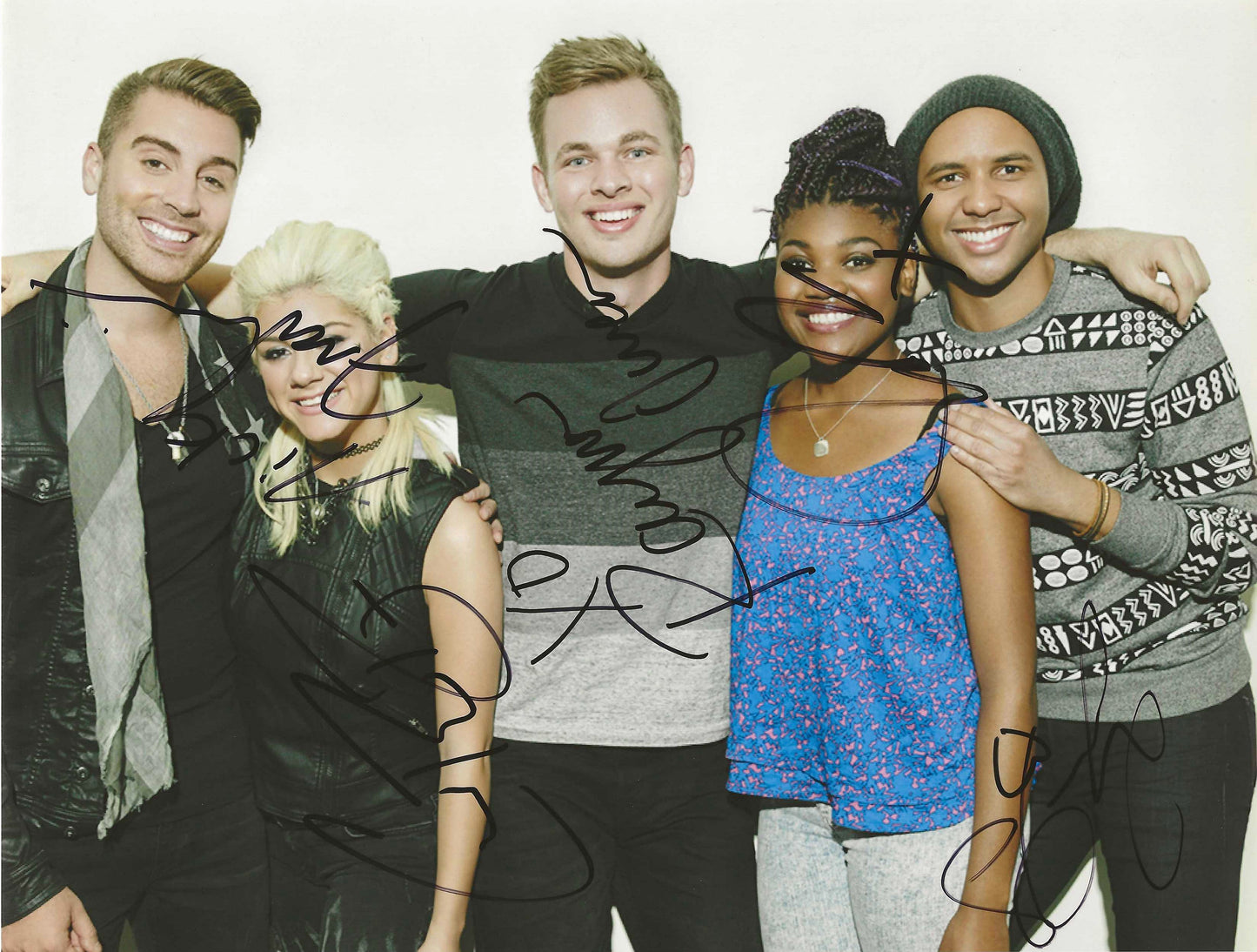 American Idol Autographed Signed "Nick Fradiani Clark Beckham Rayvon Owen Jax Tyanna Jones" 8X10 Photo Elite Promotions & Graphz Authentication