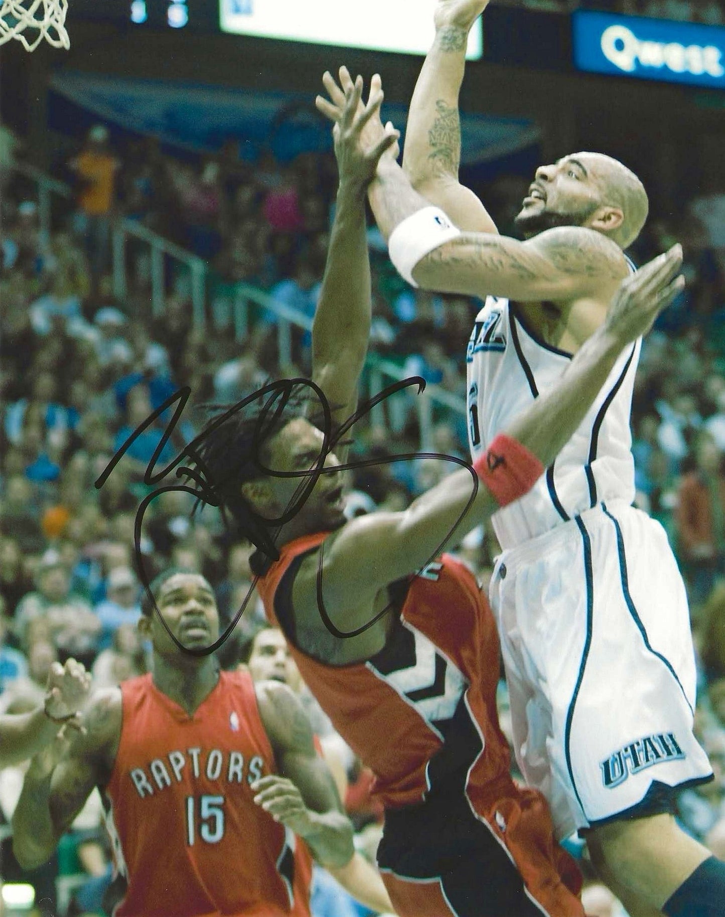 Carlos Boozer Autographed Signed "JAZZ" 8x10 photo Elite Promotions & Graphz Authentication