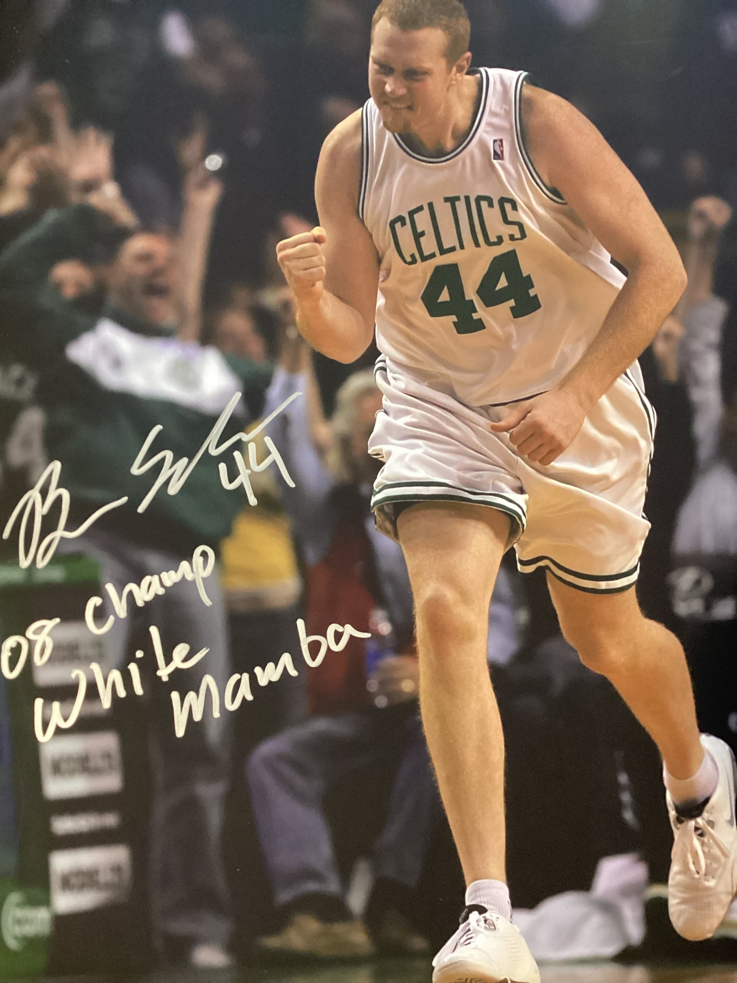 Brian Scalabrine (White Mamba 08 champs) Autographed Signed "CELTICS" 16x20 photo Elite Promotions & Graphz Authentication