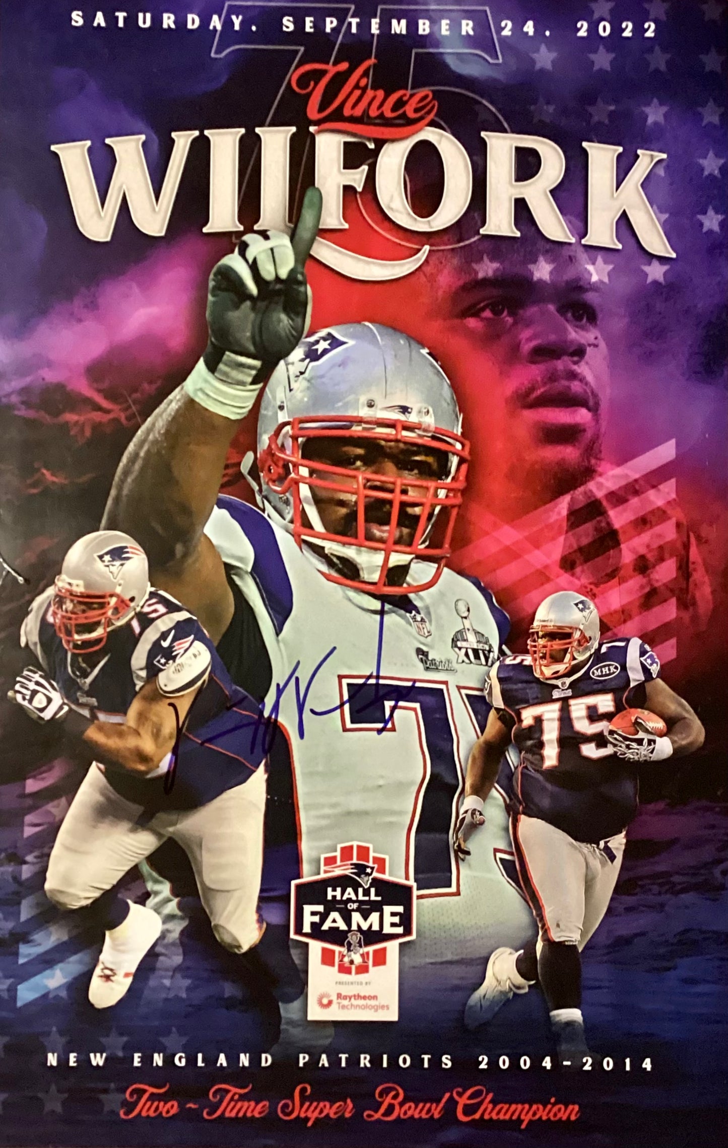 Vince Wilfork autographed HOF Patriots 11x14
