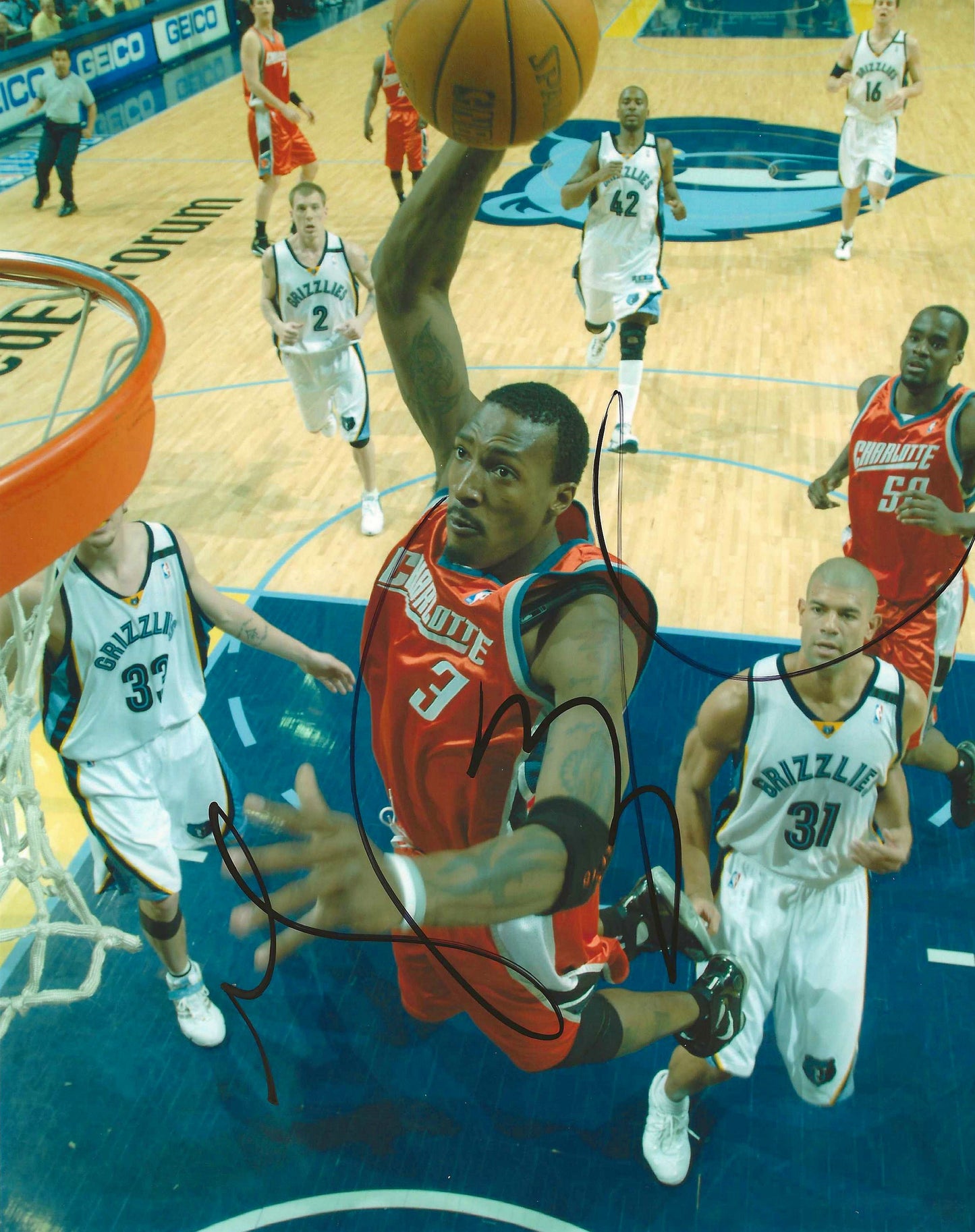 Gerald Wallace Autographed Signed "HORNETS" 8x10 photo Elite Promotions & Graphz Authentication