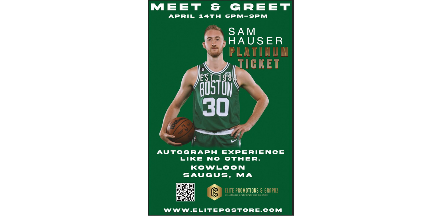 1 PERSON PLATINUM PASS Sam Hauser event (EXCLUSIVE BACK ROOM ACCESS)