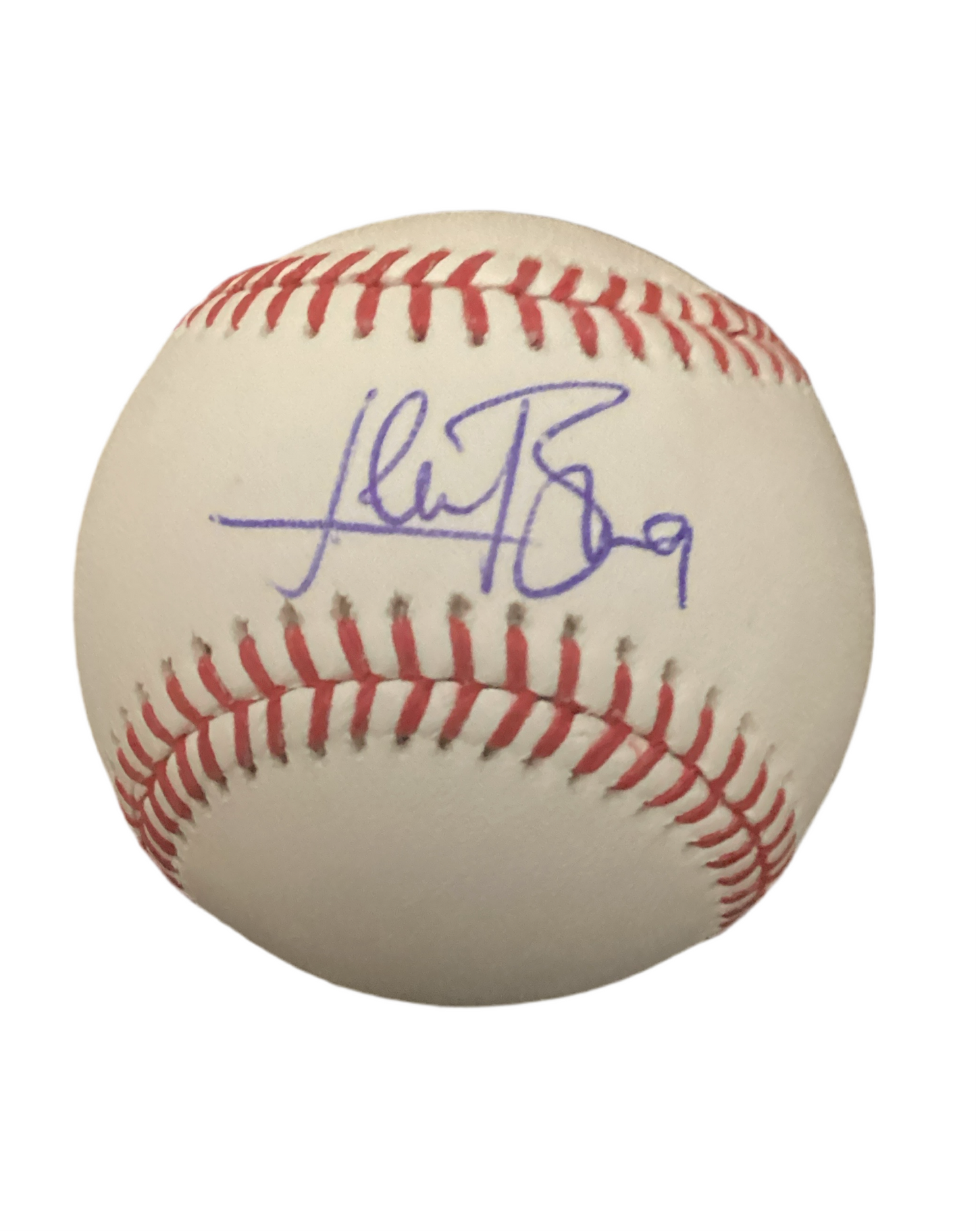 Lewis Brinson autographed signed Rawlings official Major League Baseball