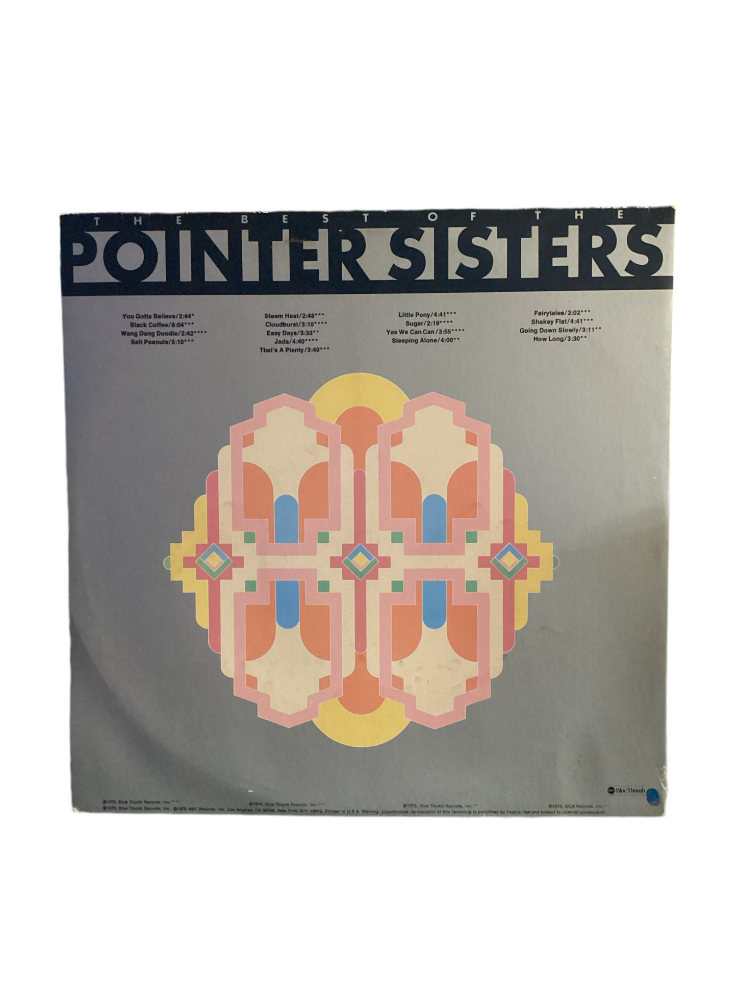 Ruth “The Pointer Sisters” Autographed Signed Record