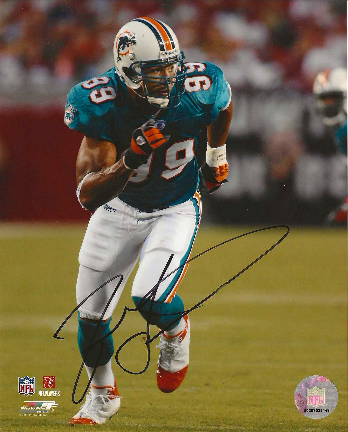 Jason Taylor Autographed Signed 8x10 photo Elite Promotions & Graphz Authentication