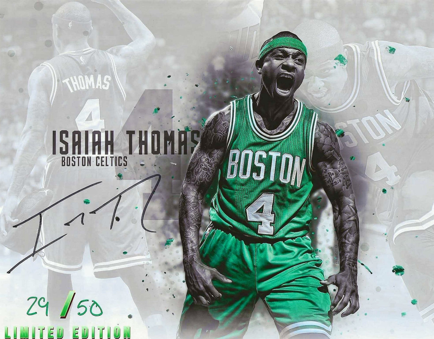 Isaiah Thomas Autographed LTD EDITION NUMBERED (29) Signed "CELTICS" 8x10 photo Elite Promotions & Graphz