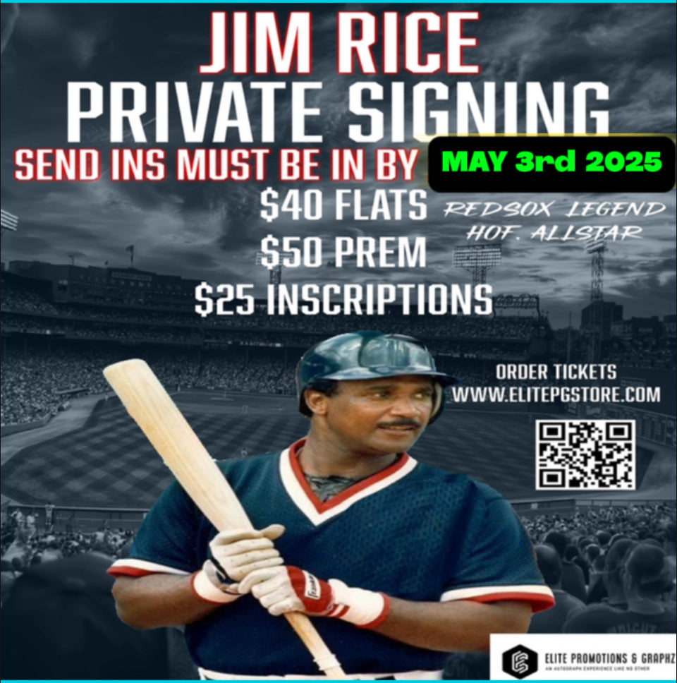INSCRIPTION Red Sox Jim Rice (PRIVATE SIGNING)