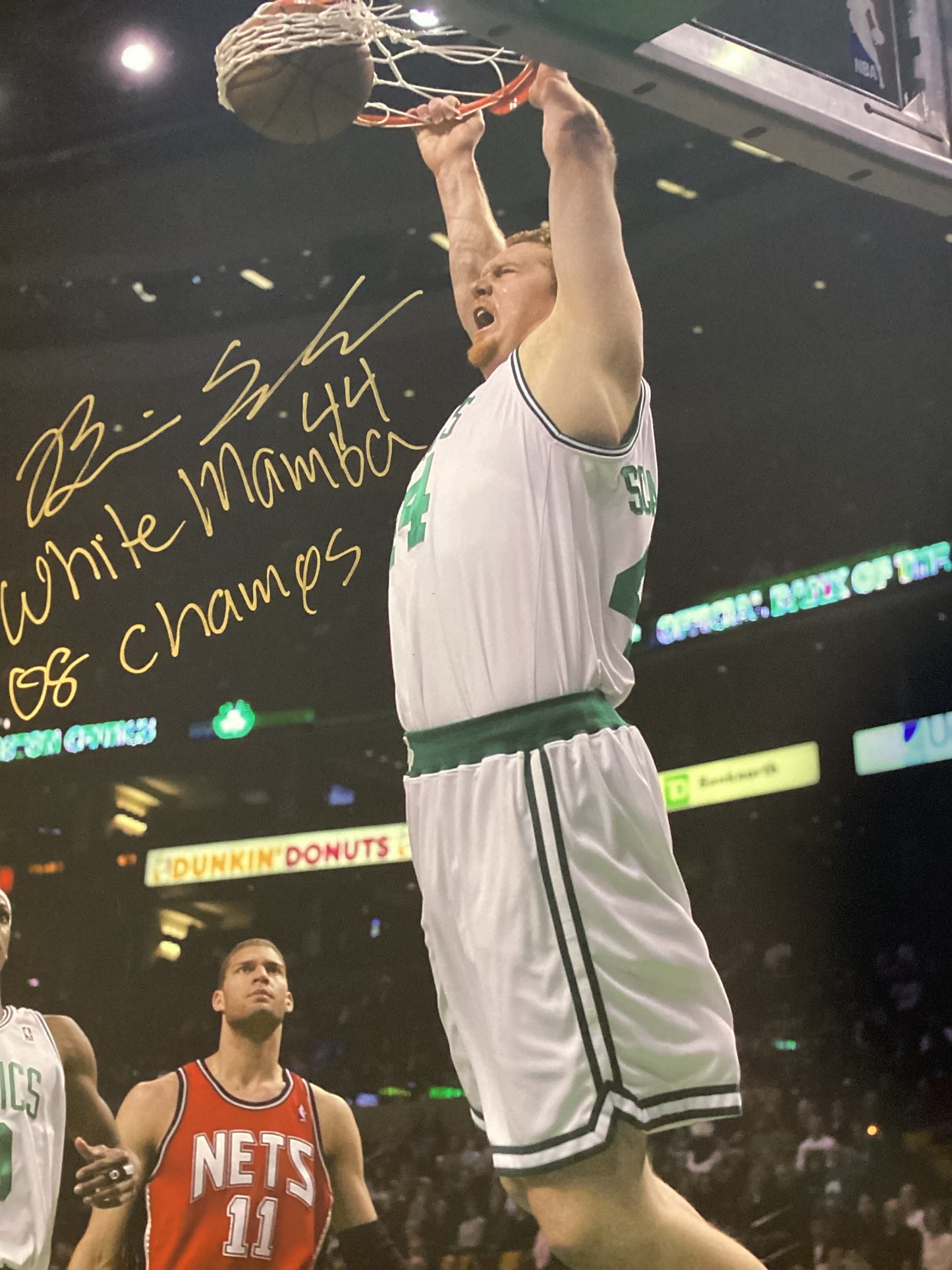 Brian Scalabrine (White Mamba 08 champs) Autographed Signed "CELTICS" 16x20 photo Elite Promotions & Graphz Authentication