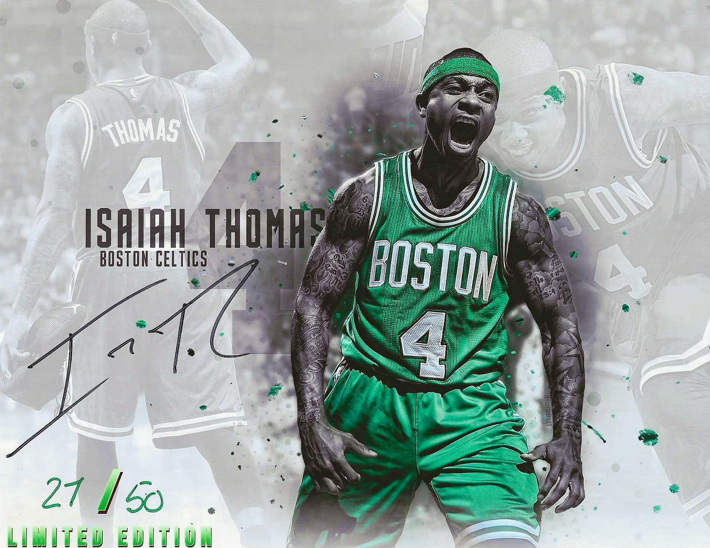 Isaiah Thomas Autographed LTD EDITION NUMBERED (27) Signed "CELTICS" 8x10 photo Elite Promotions & Graphz