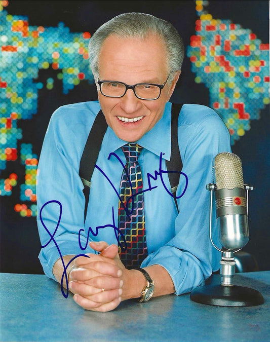 Larry King autographed Signed 8x10 photo Elite Promotions & Graphz Authentication