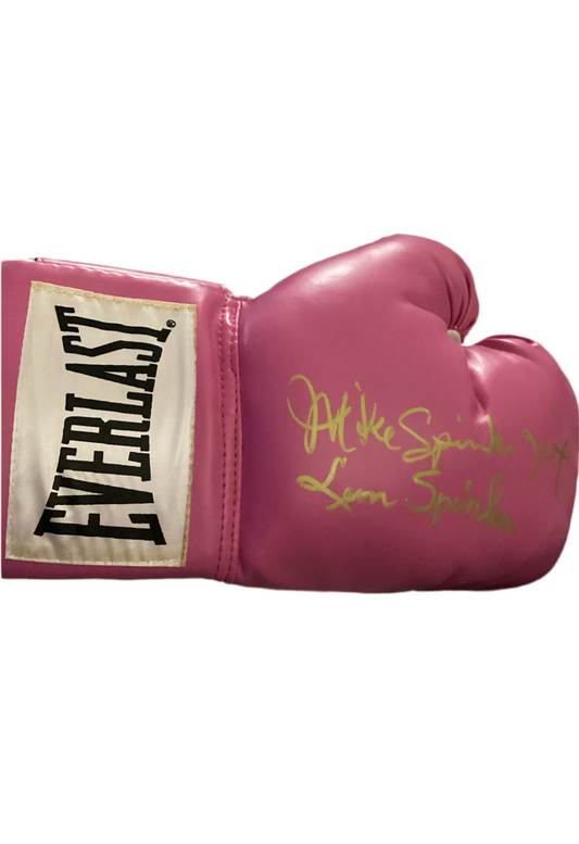 Lean Spinks , Michael Spinks Autographed Signed boxing glove Elite Promotions & Graphz Authentication