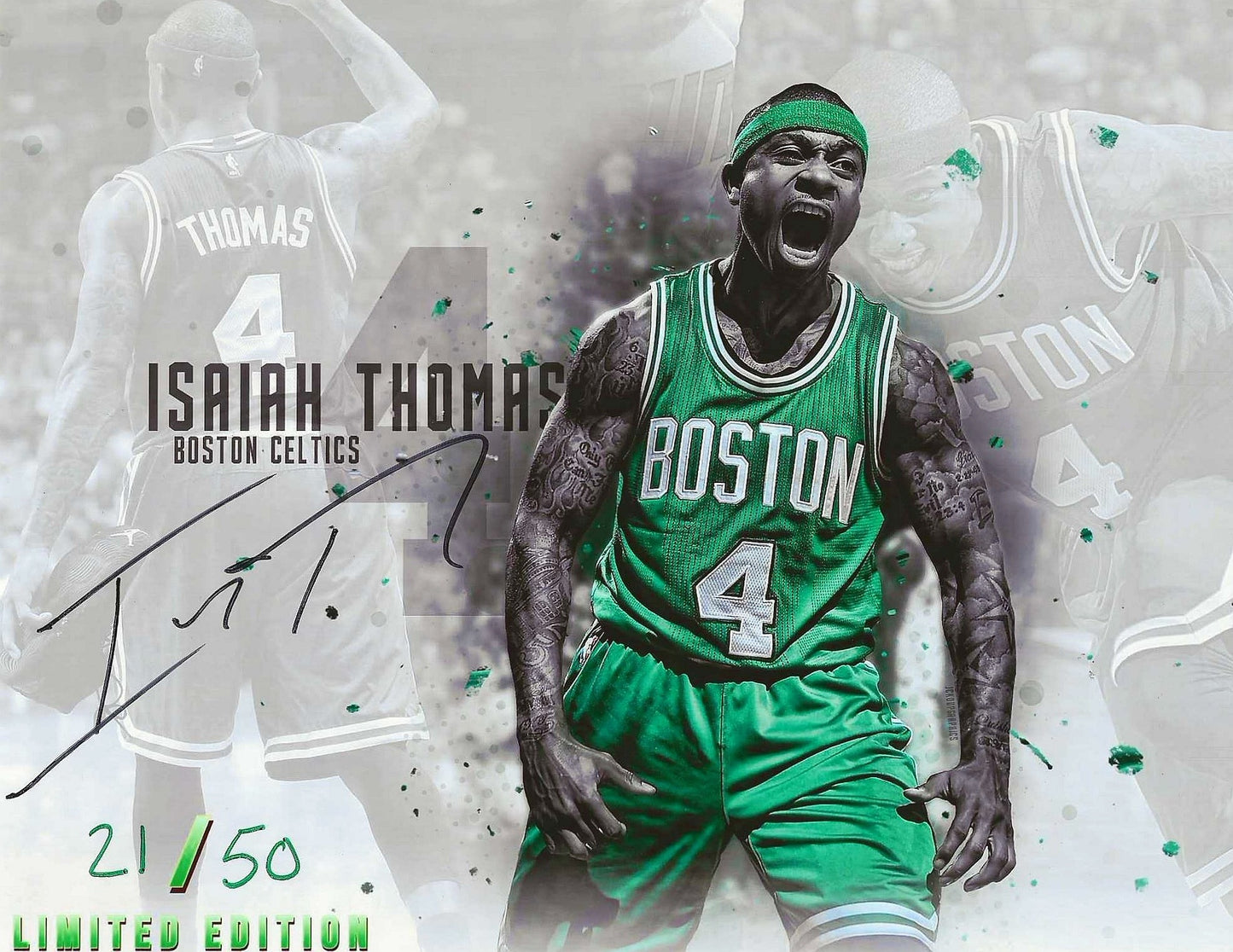 Isaiah Thomas Autographed LTD EDITION NUMBERED (21) Signed "CELTICS" 8x10 photo Elite Promotions & Graphz