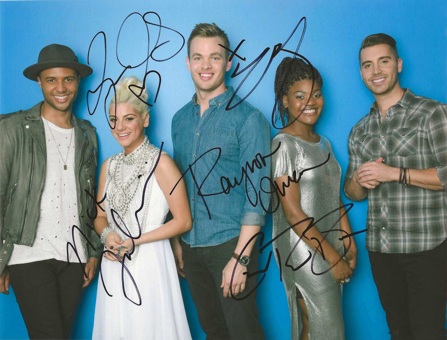 American Idol Autographed Signed "Nick Fradiani Clark Beckham Rayvon Owen Jax Tyanna Jones" 8X10 Photo Elite Promotions & Graphz Authentication