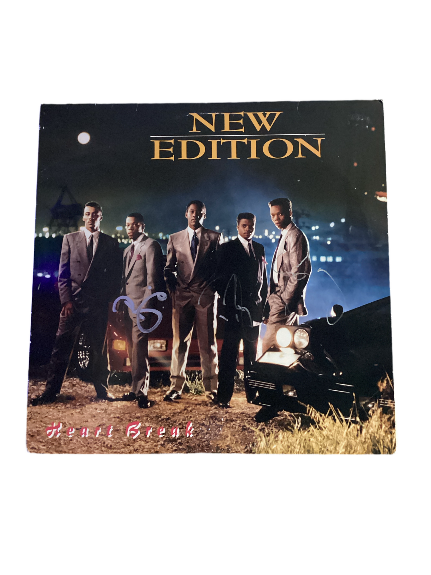 New Edition Autographed Signed Record Michael Bivins Ricky Bell Ronnie Devoe