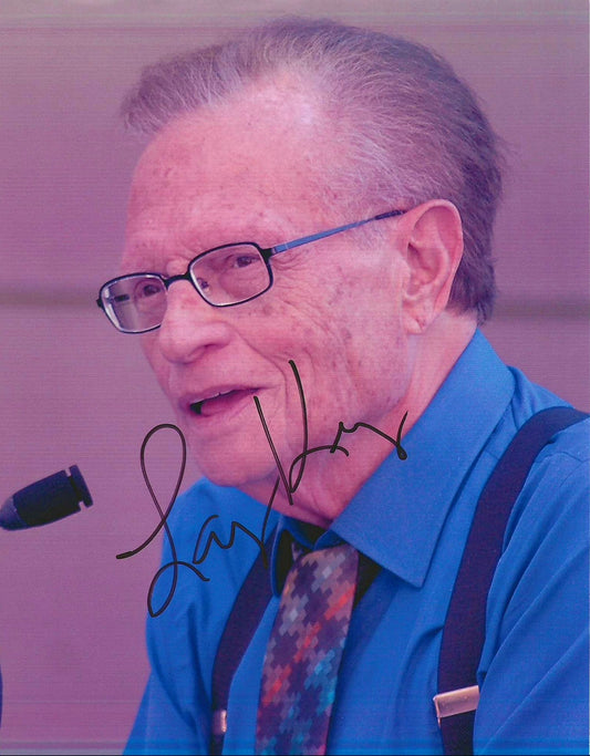 Larry King autographed Signed 8x10 photo Elite Promotions & Graphz Authentication