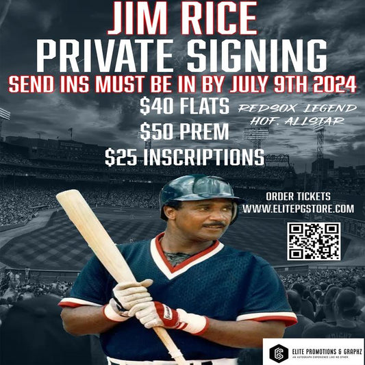 INSCRIPTION Red Sox Jim Rice (PRIVATE SIGNING)