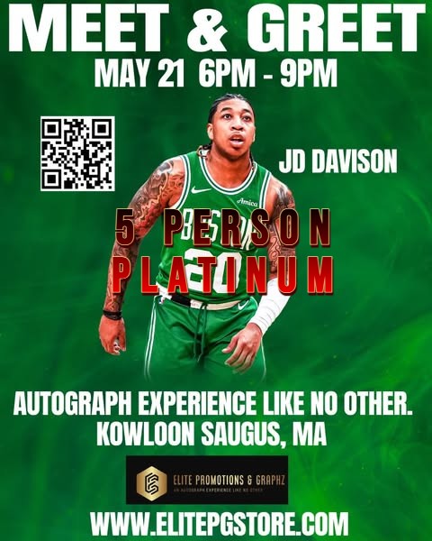 5 PERSON PLATINUM PASS JD DAVISON event (EXCLUSIVE BACK ROOM ACCESS)